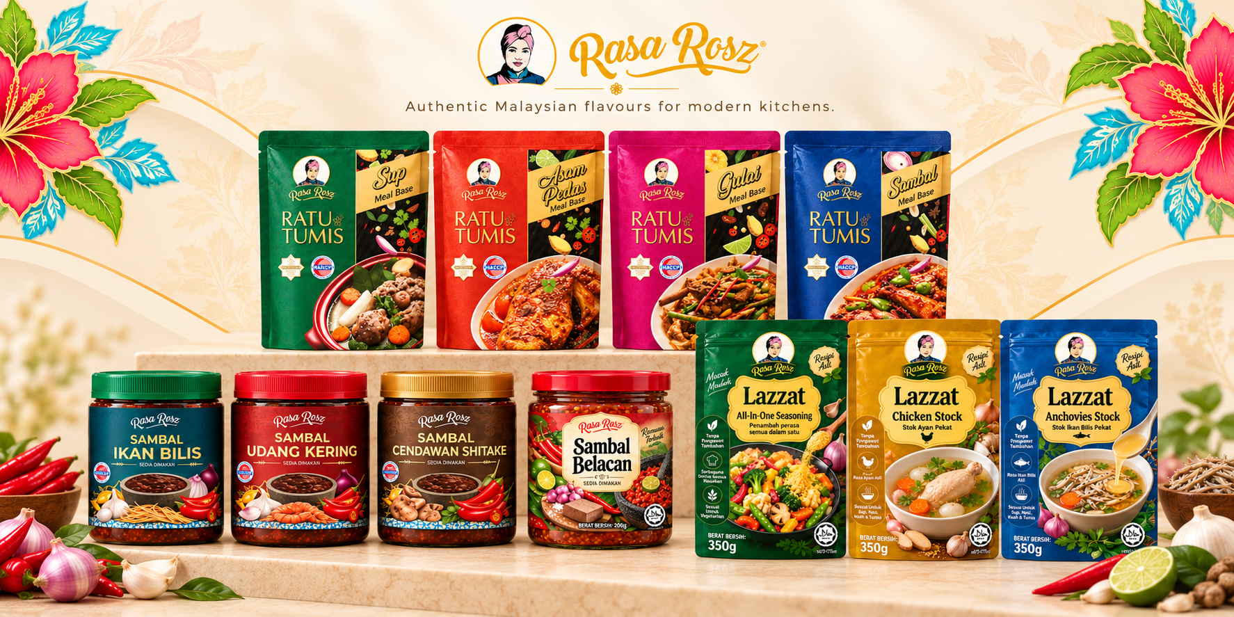 Rasa Rosz product collection featuring Sambal, Ratu Tumis and Lazzat